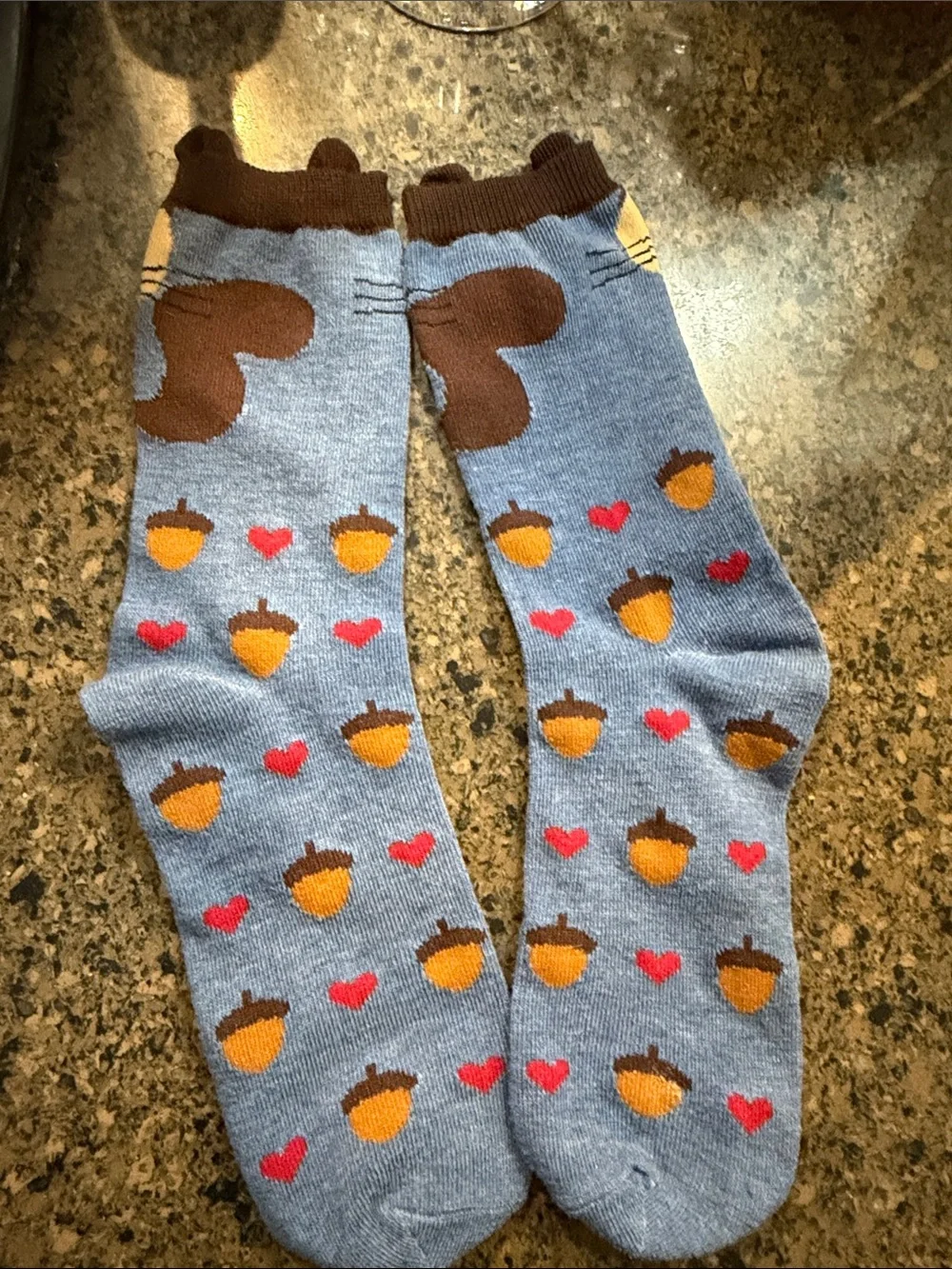 Acorn & Squirrel Crew Socks - Cute Animal Design